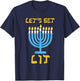Let's Get Lit Funny Menorah Happy Hanukkah Jewish Men Women T-Shirt - T-Shirt | Navy