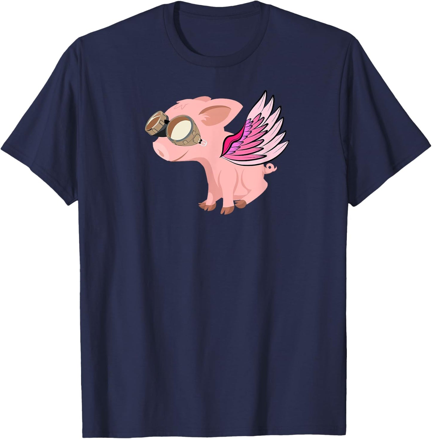 When Pigs Fly, Flying Pig T-Shirt - T-Shirt | Navy
