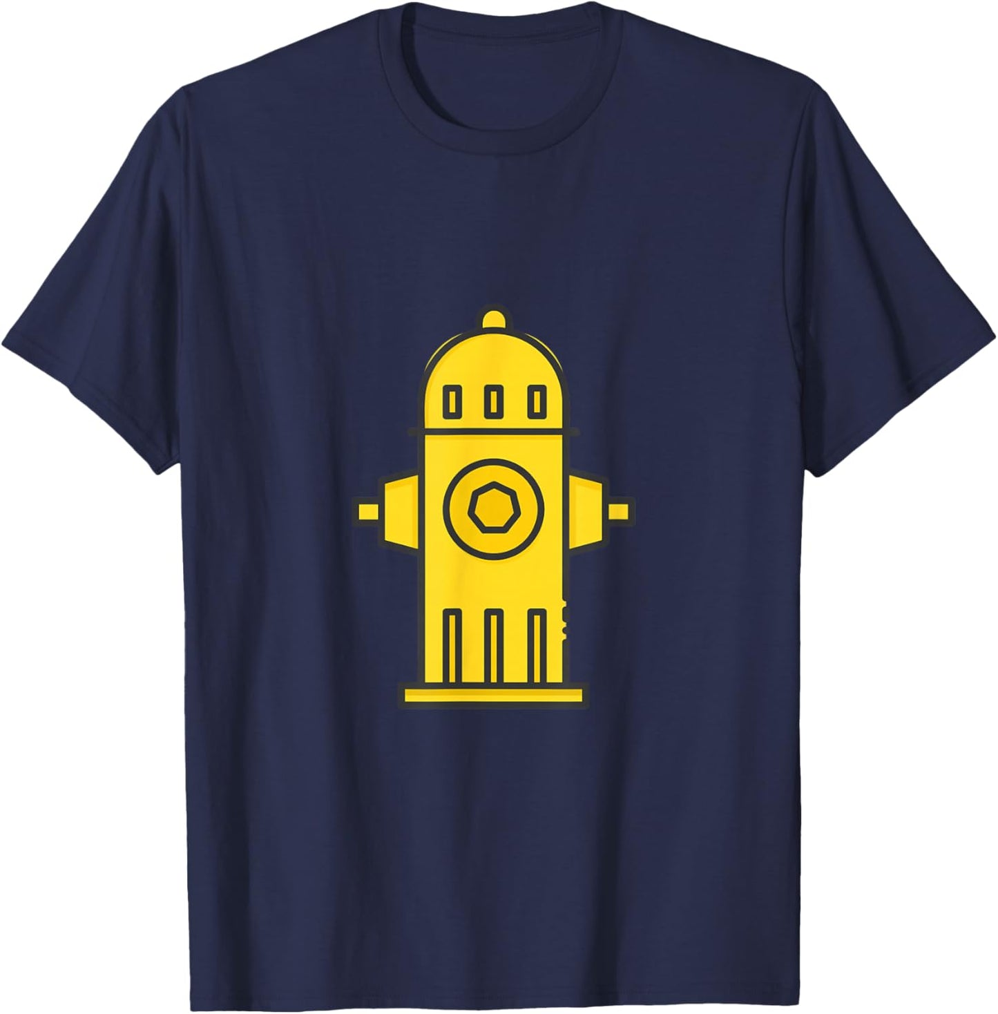 Yellow Fire Hydrant T-Shirt - T-Shirt | Navy
