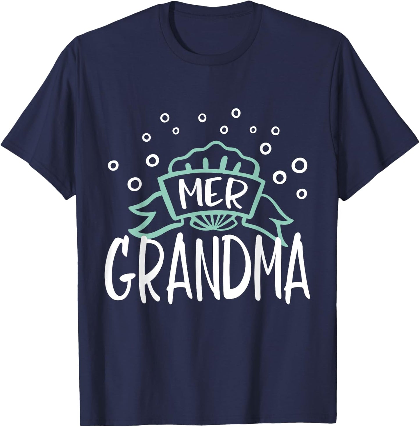 Mer Grandma Mermaid Matching Family T-Shirt - T-Shirt | Navy