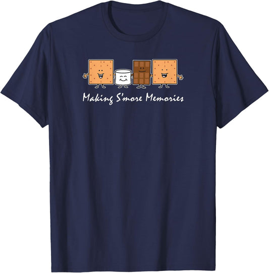 Making Smore Memories Camping Campfire Smores Cartoon T-Shirt - T-Shirt | Navy