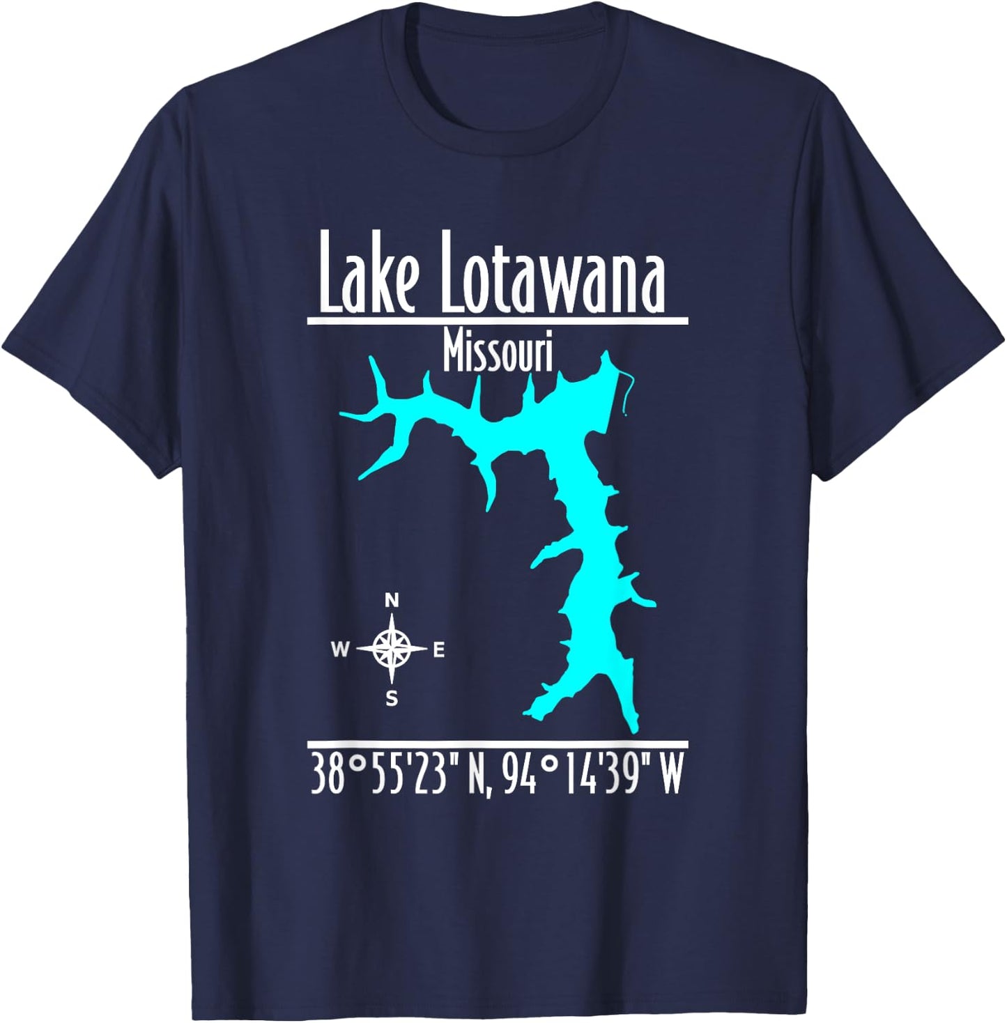 Modern Lake Lotawana, Missouri T-Shirt - T-Shirt | Navy