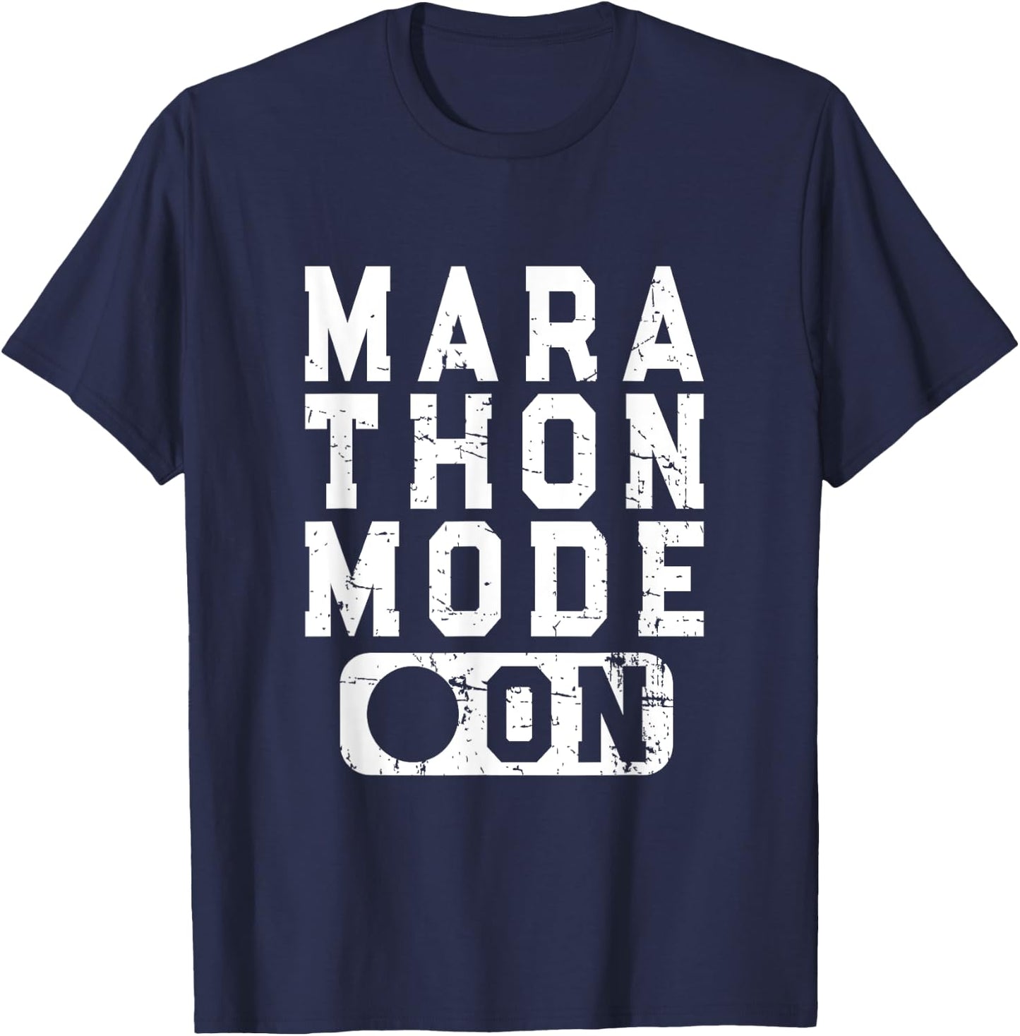Marathon Mode On - Training Running Race Artwork T-Shirt - T-Shirt | Navy