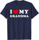 I Love My Grandma, I Heart My Grandma T-Shirt - T-Shirt | Navy