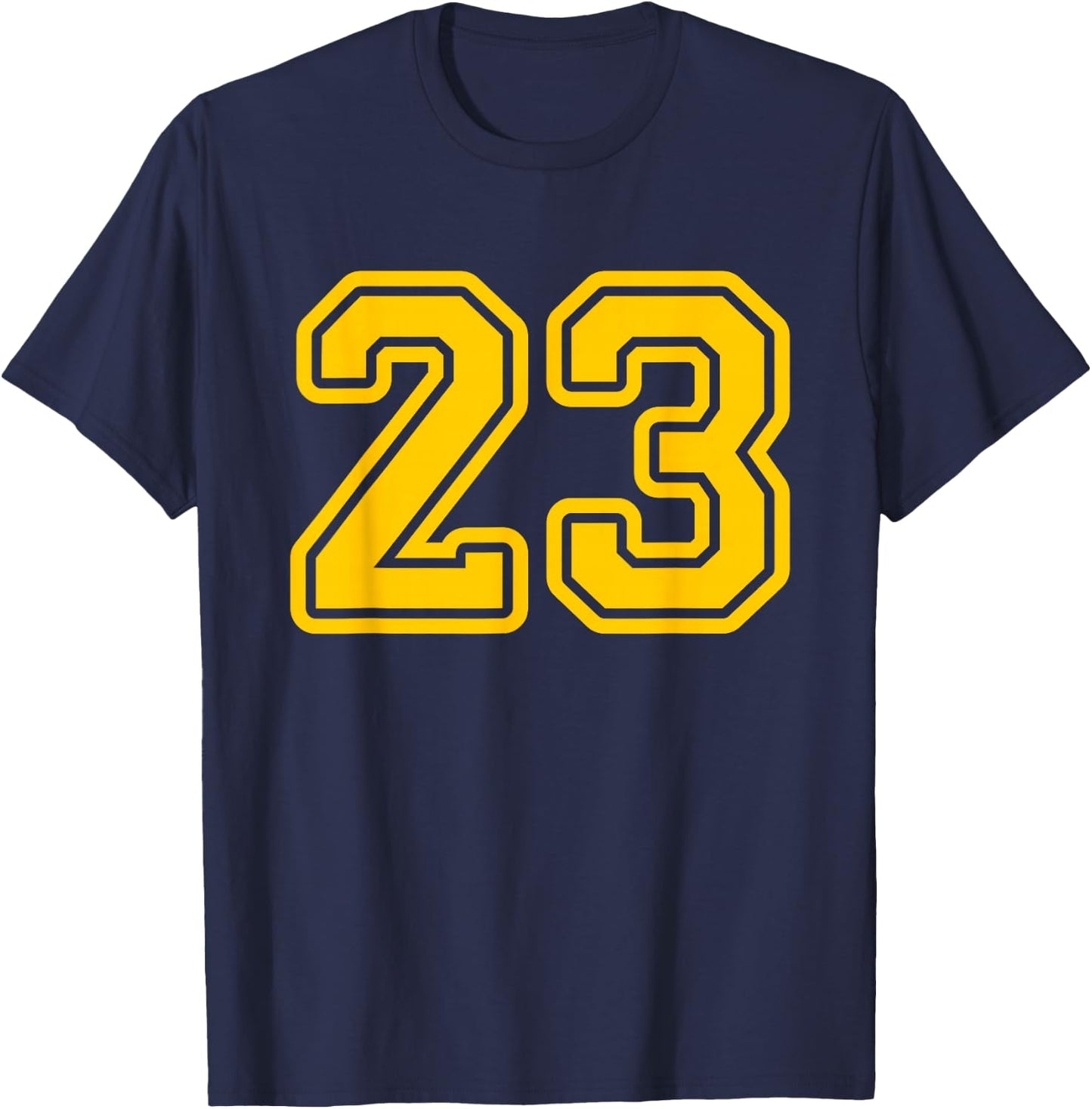 Number #23 Golden Yellow Sport Number 23 T-Shirt - T-Shirt | Navy