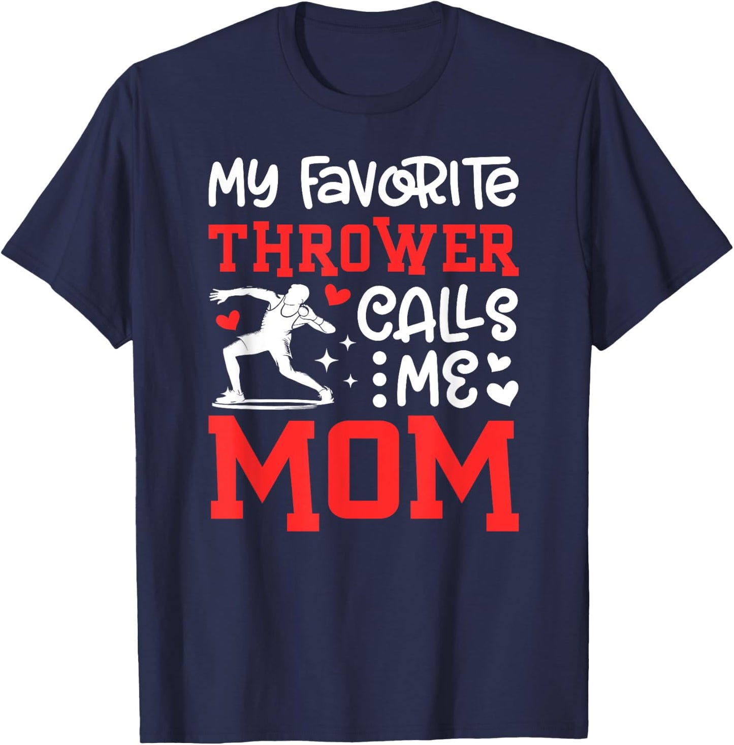 Proud Shot Put Mom Of A Shot Put Thrower Shot Putter Mama T-Shirt - T-Shirt | Navy