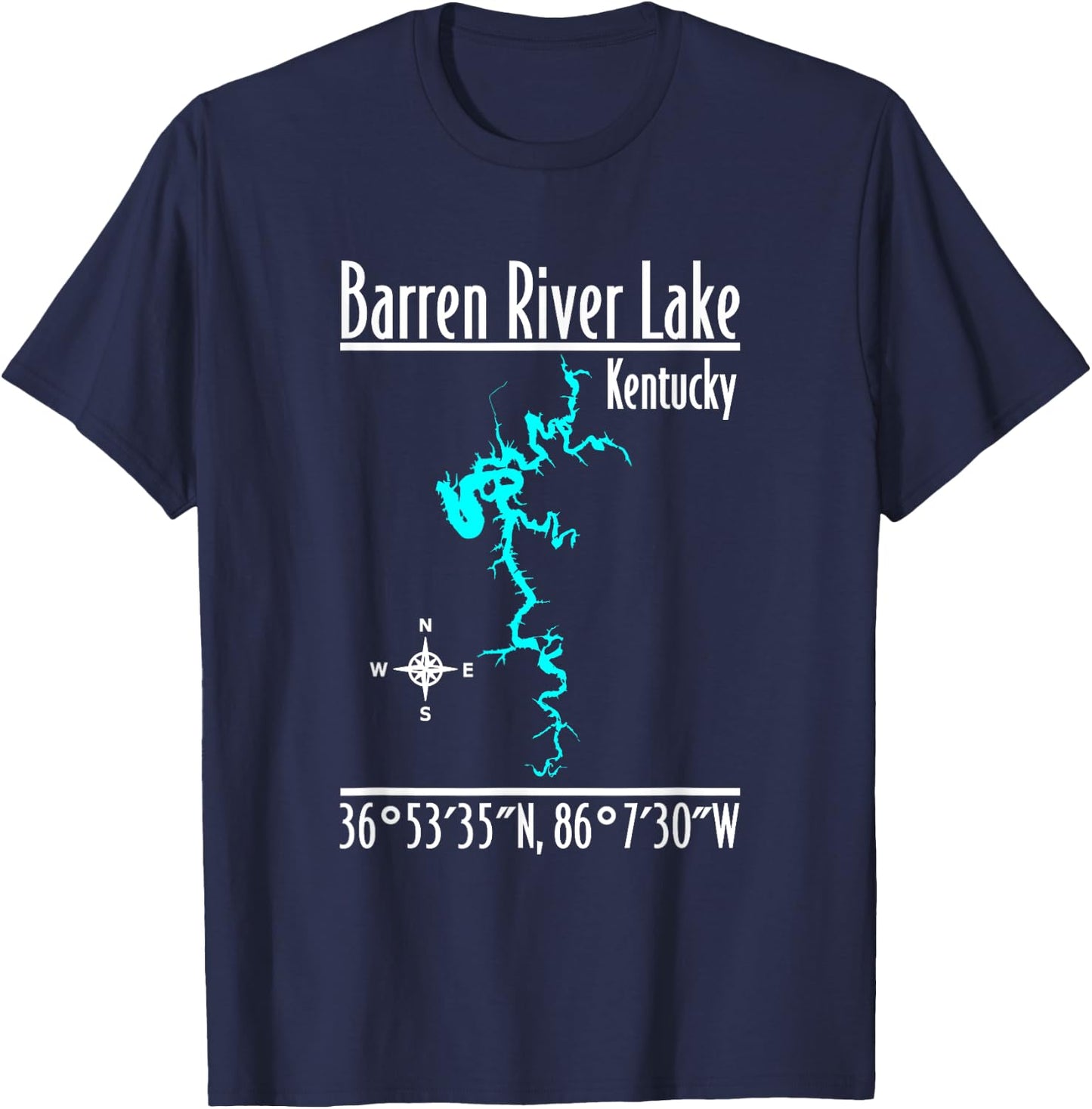 Modern Barren River Lake - Kentucky T-Shirt - T-Shirt | Navy
