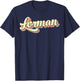 Lorman Retro Art Baseball Font Vintage T-Shirt - T-Shirt | Navy