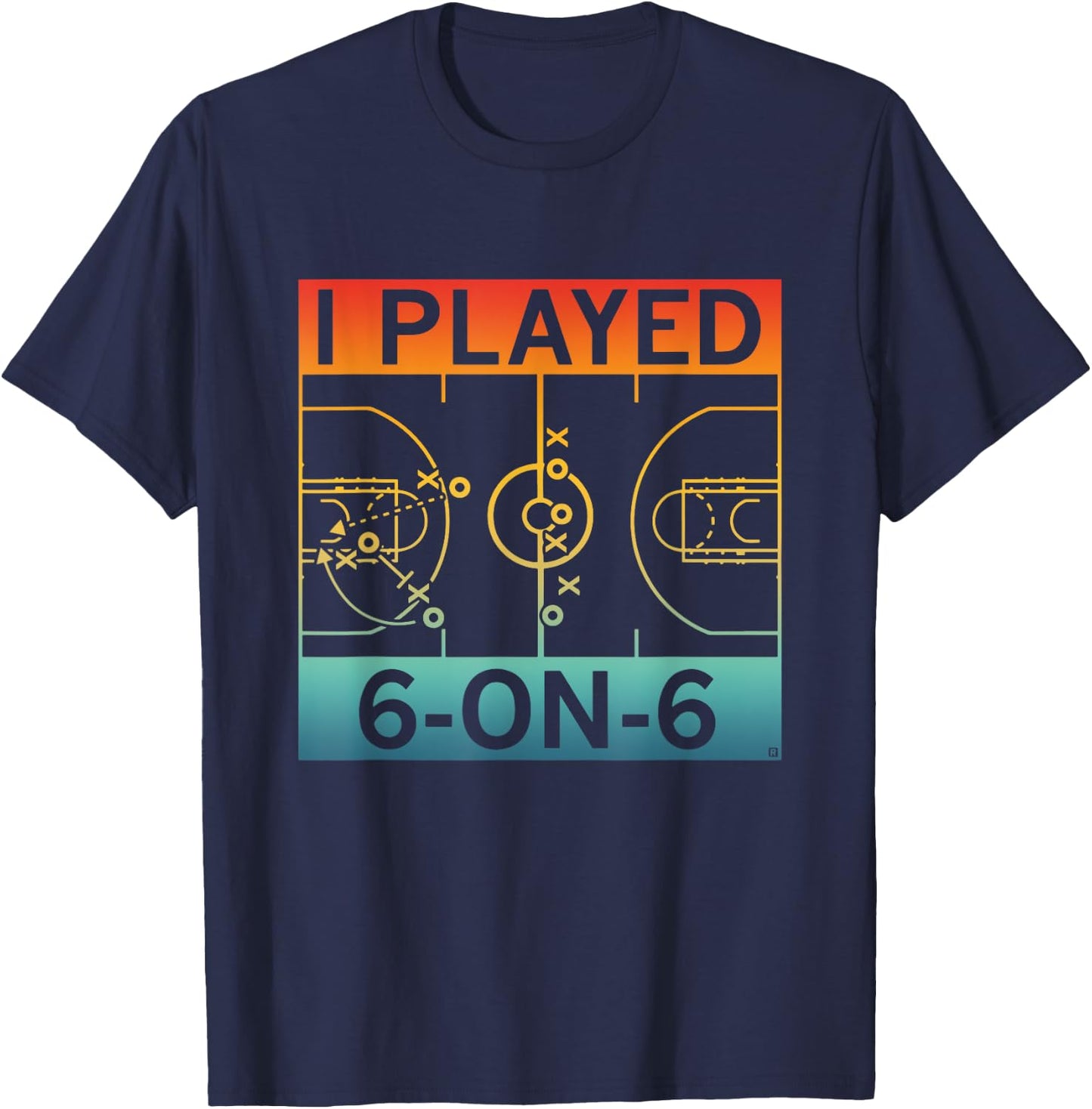 Funny I Played 6 On 6 Basketball Retro Apparel T-Shirt - T-Shirt | Navy