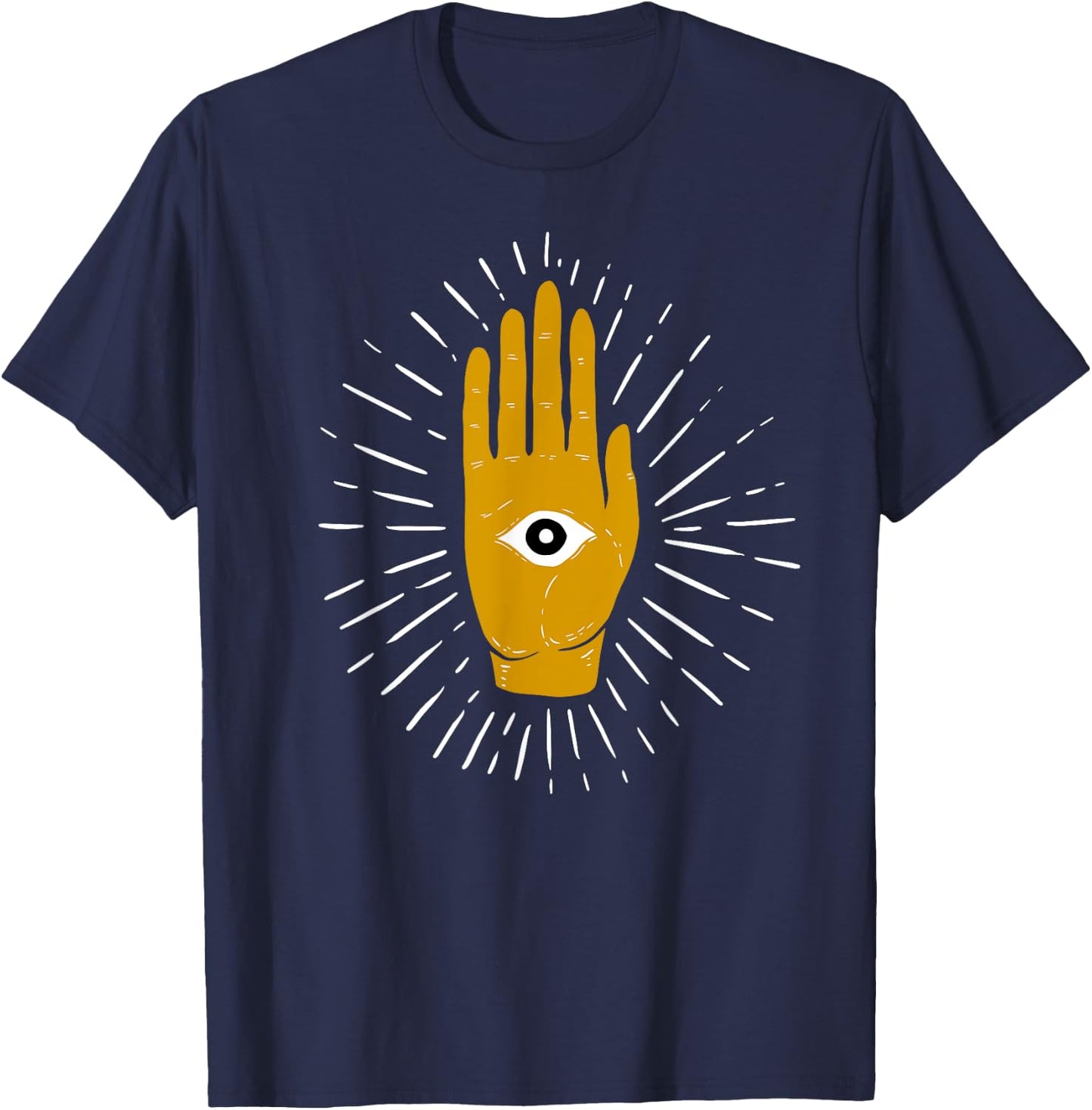 Spiritual Mystic Eye Third Eye All Seeing Eye Hamsa Hand T-Shirt - T-Shirt | Navy