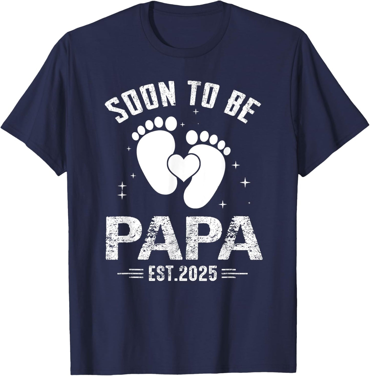 Soon To Be Papa Est. 2025 New Papa again 2025 T-Shirt - T-Shirt | Navy