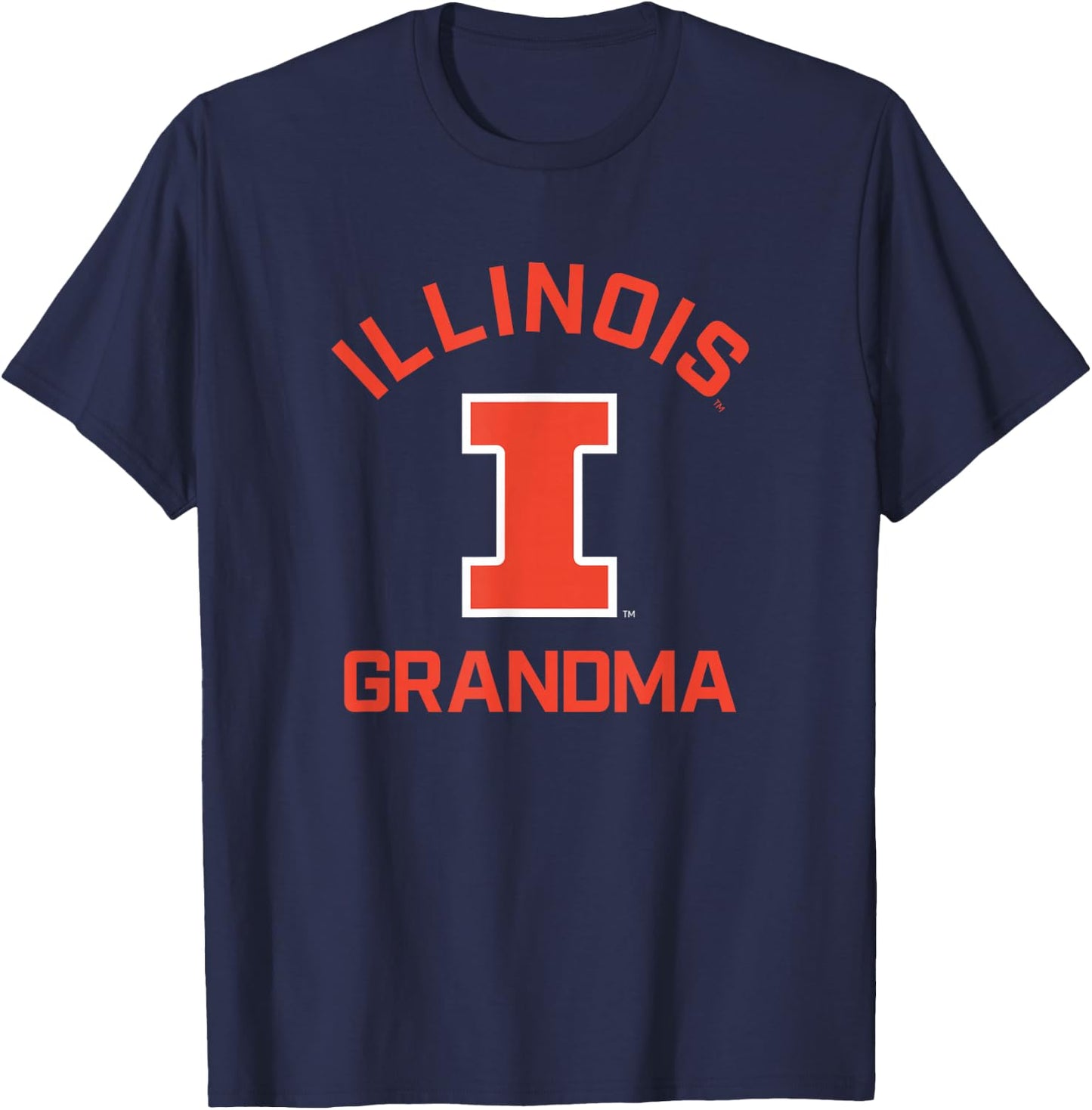 Campus Lab University of Illinois Fighting Illini Arched Grandma , Small, Blue T-Shirt - T-Shirt | Navy