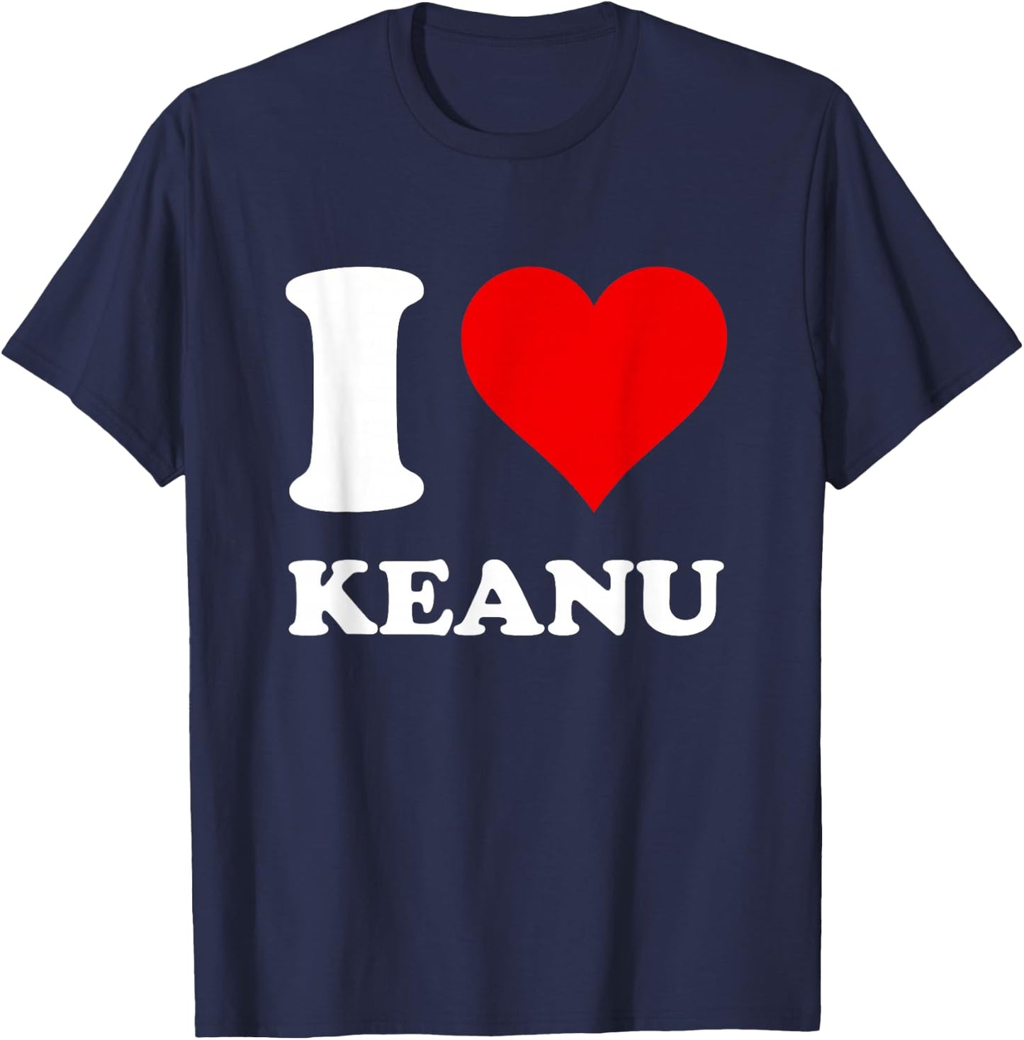 Red Heart I Love Keanu T-Shirt - T-Shirt | Navy