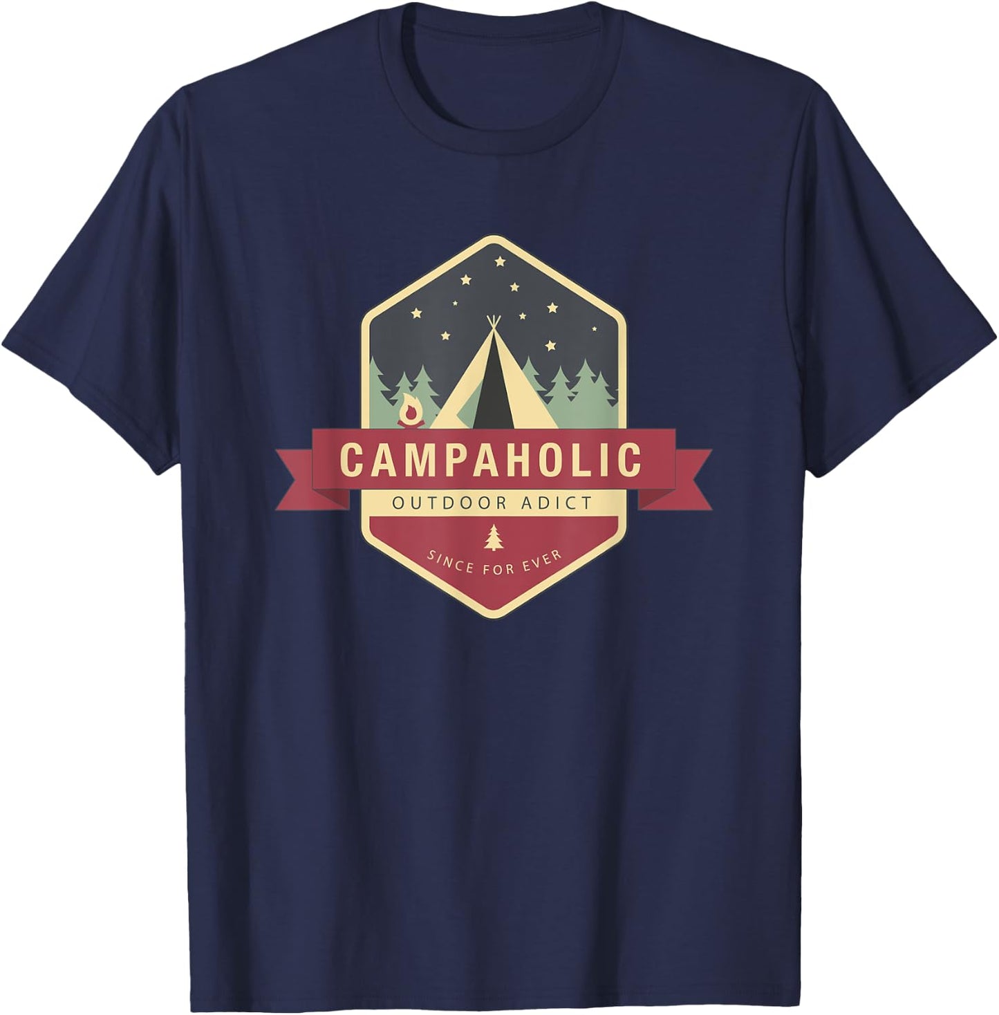 Campaholic Outdoor Addict with a tent T-Shirt - T-Shirt | Navy