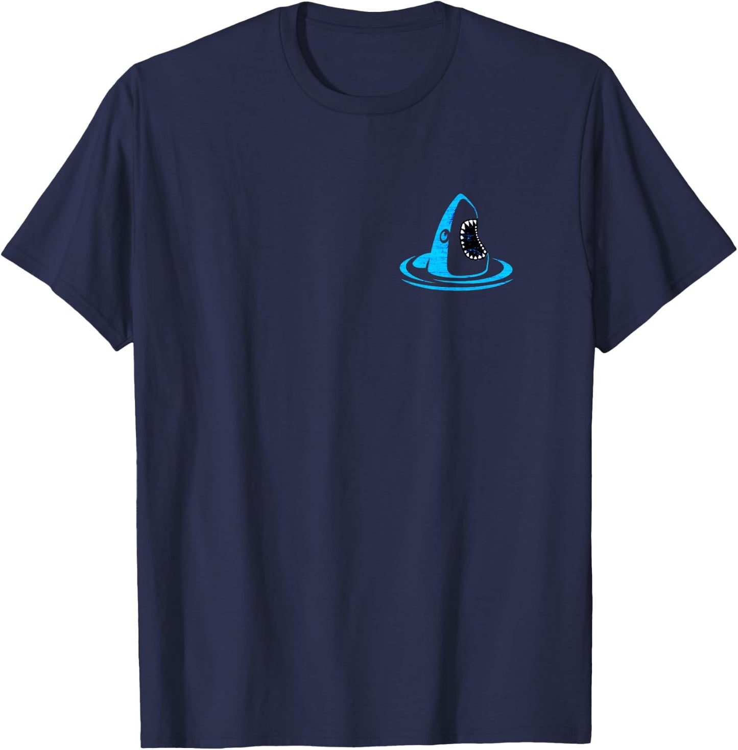 Front Back Tropical Vaporwave Palm Trees Surfboard Nautical T-Shirt - T-Shirt | Navy