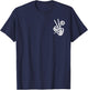 Skeleton Hand Holding Flower Peace Sign Halloween Pocket T-Shirt - T-Shirt | Navy