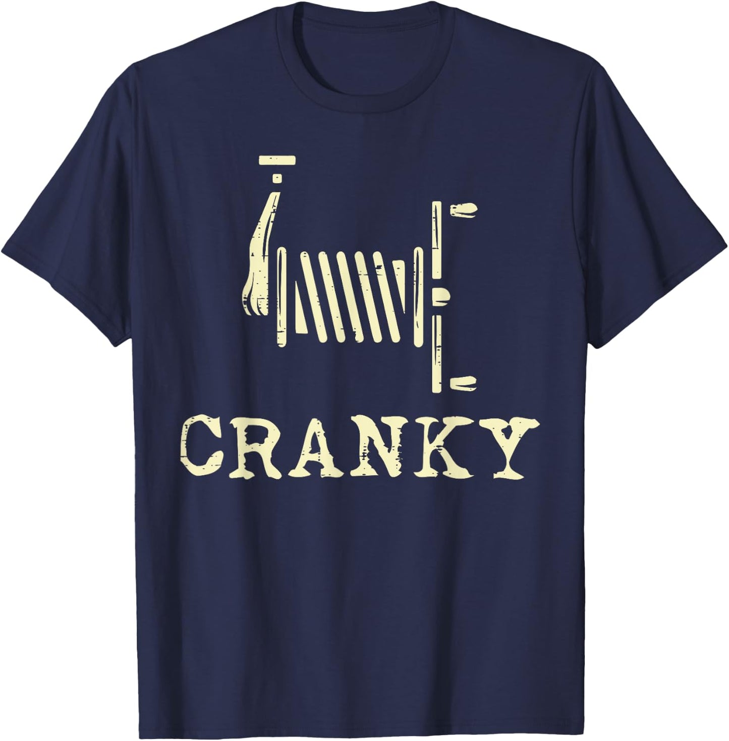 Cranky Fishing Reel Funny Crankbait Fisherman Dad Men Women T-Shirt - T-Shirt | Navy