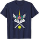 Unicorn Head Lacrosse Funny Lax Sports Women Kids Girls T-Shirt - T-Shirt | Navy
