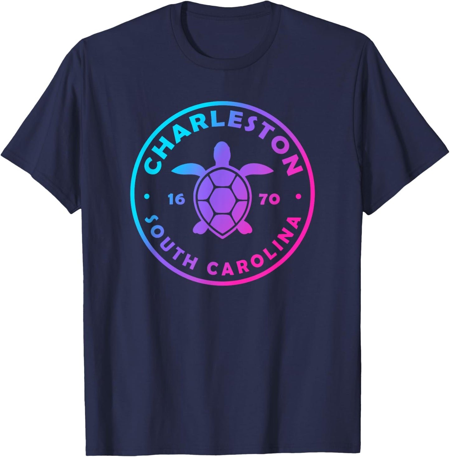 Charleston South Carolina Sea Turtle Tie Dye Beach Vacation Men Women Girls Kids T-Shirt - T-Shirt | Navy