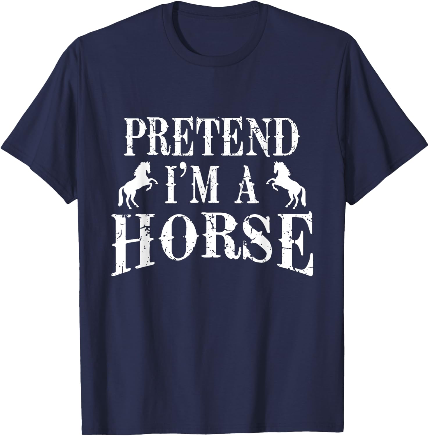 Pretend I'm A Horse Costume Party Funny Halloween T-Shirt - T-Shirt | Navy