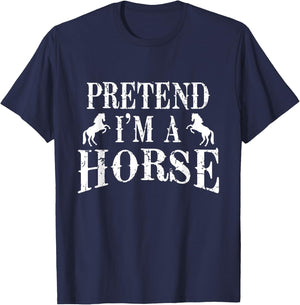 Pretend I'm A Horse Costume Party Funny Halloween T-Shirt - T-Shirt | Navy