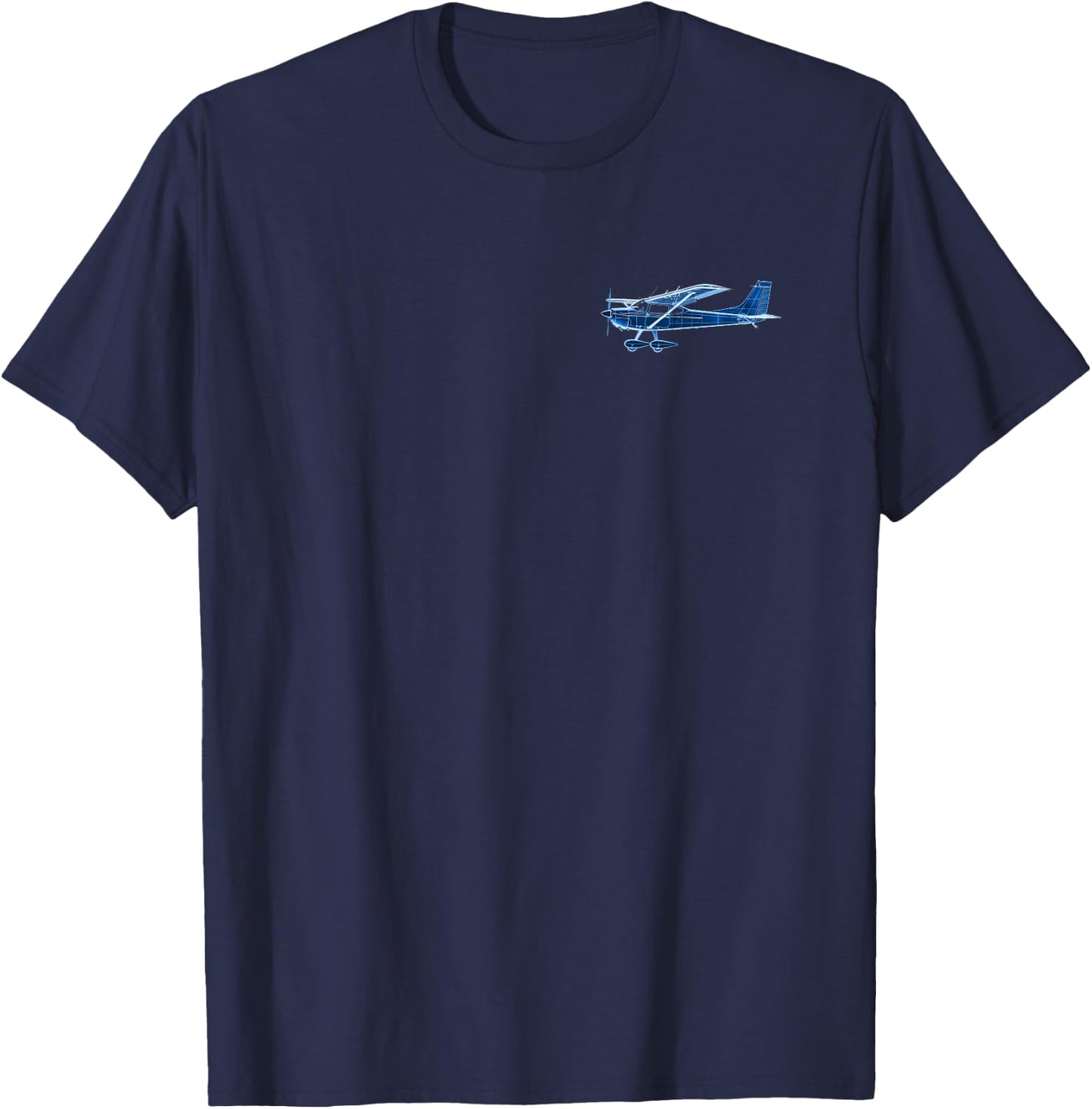 Pilot C172 Flying Airplane Mode On (2-Sided) T-Shirt - T-Shirt | Navy