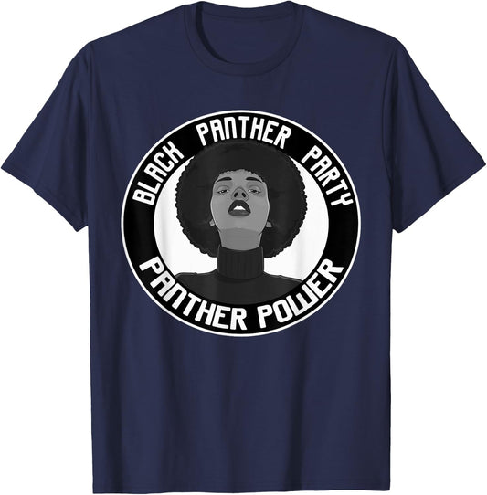 Black History Panther Party Logo Afro Hair Vintage BPP T-Shirt - T-Shirt | Navy