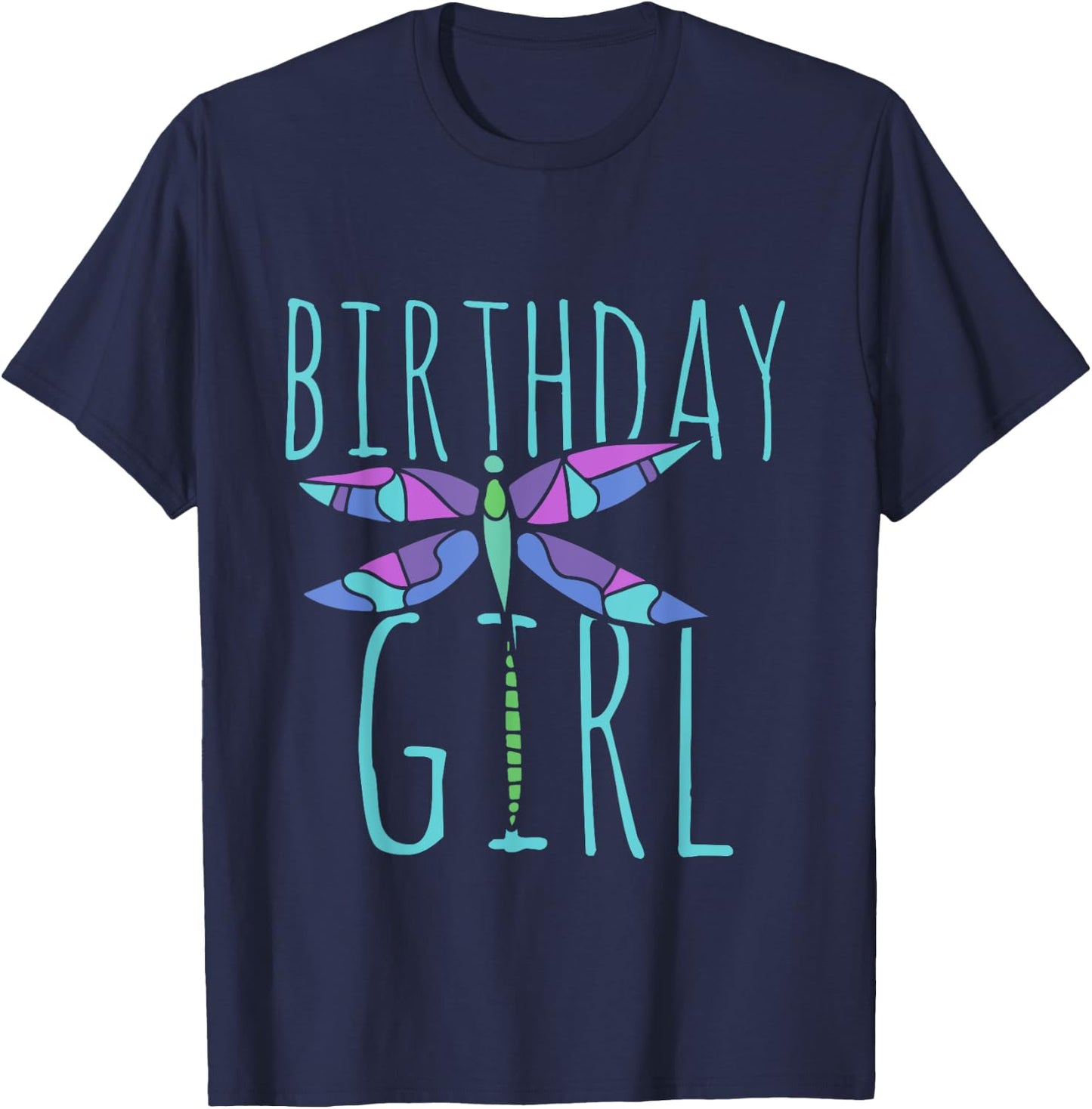 Birthday girl shirt Dragonfly birthday party shirts T-Shirt - T-Shirt | Navy