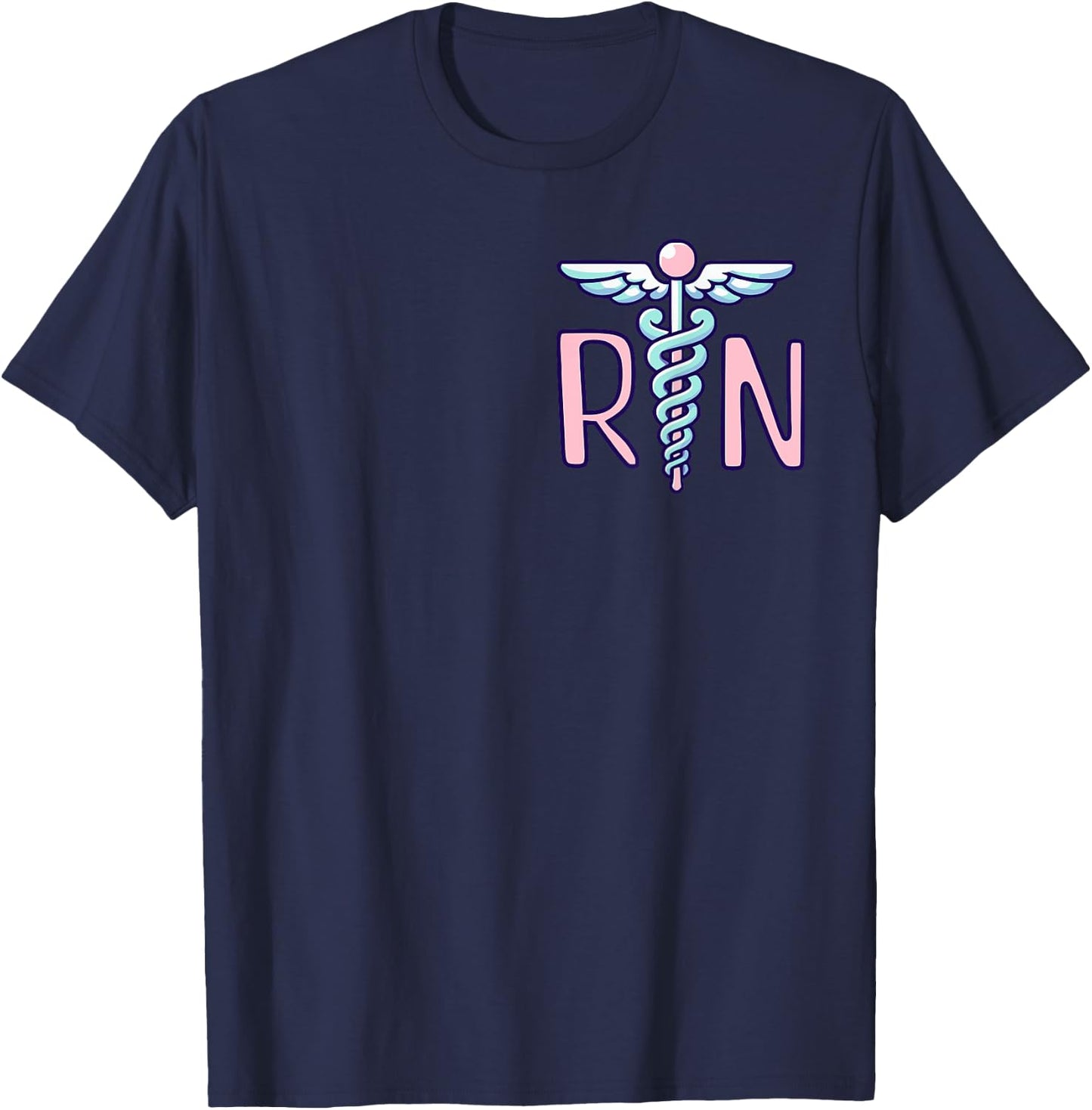 RN | Cute Nurse Design Logo | Nurse Gifts T-Shirt - T-Shirt | Navy