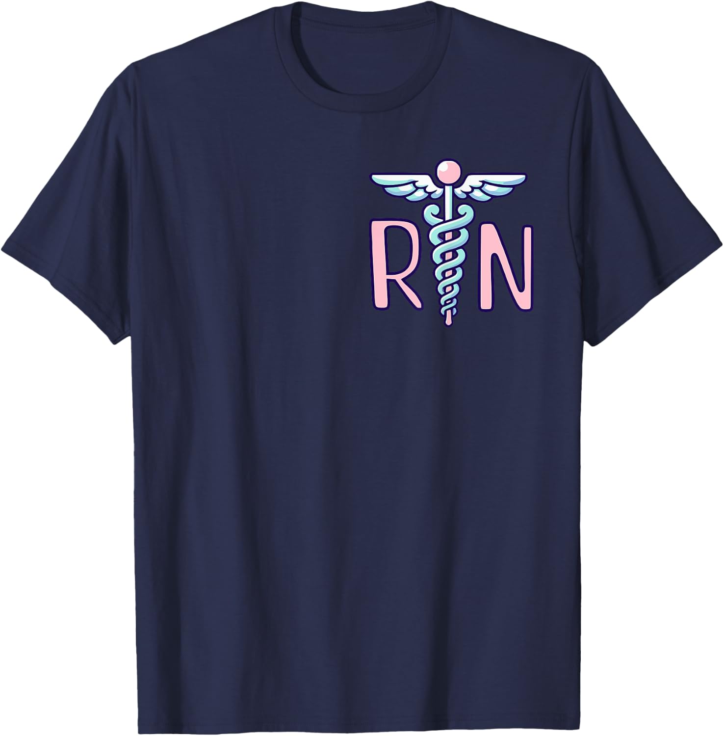 RN | Cute Nurse Design Logo | Nurse Gifts T-Shirt - T-Shirt | Navy