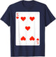 5 Five Of Hearts Playing Cards Shirt Easy Halloween Costume T-Shirt - T-Shirt | Navy