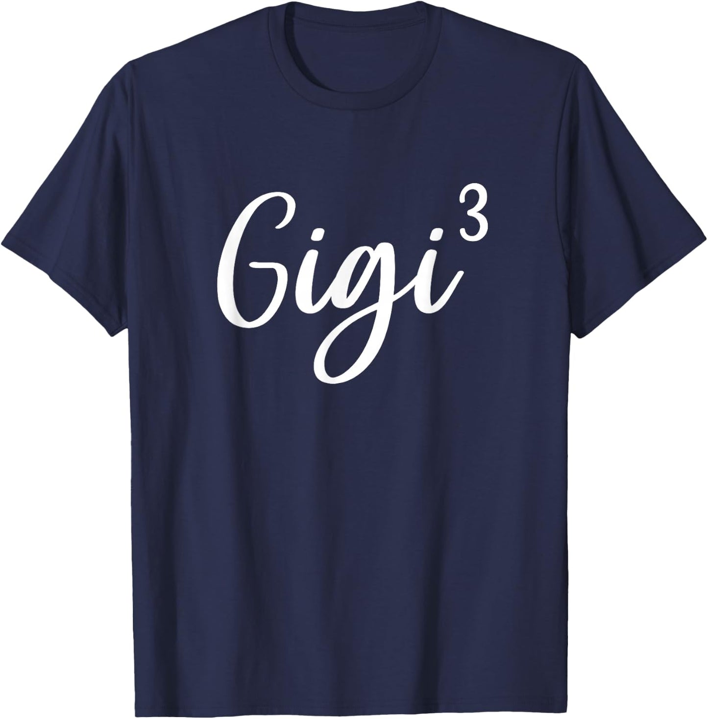 Gigi of 3 Grandma of Three Cute Baby Announcement T-Shirt - T-Shirt | Navy