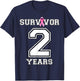 2 Years Breast Cancer Survivor Pink Ribbon Awareness ZL T-Shirt - T-Shirt | Navy