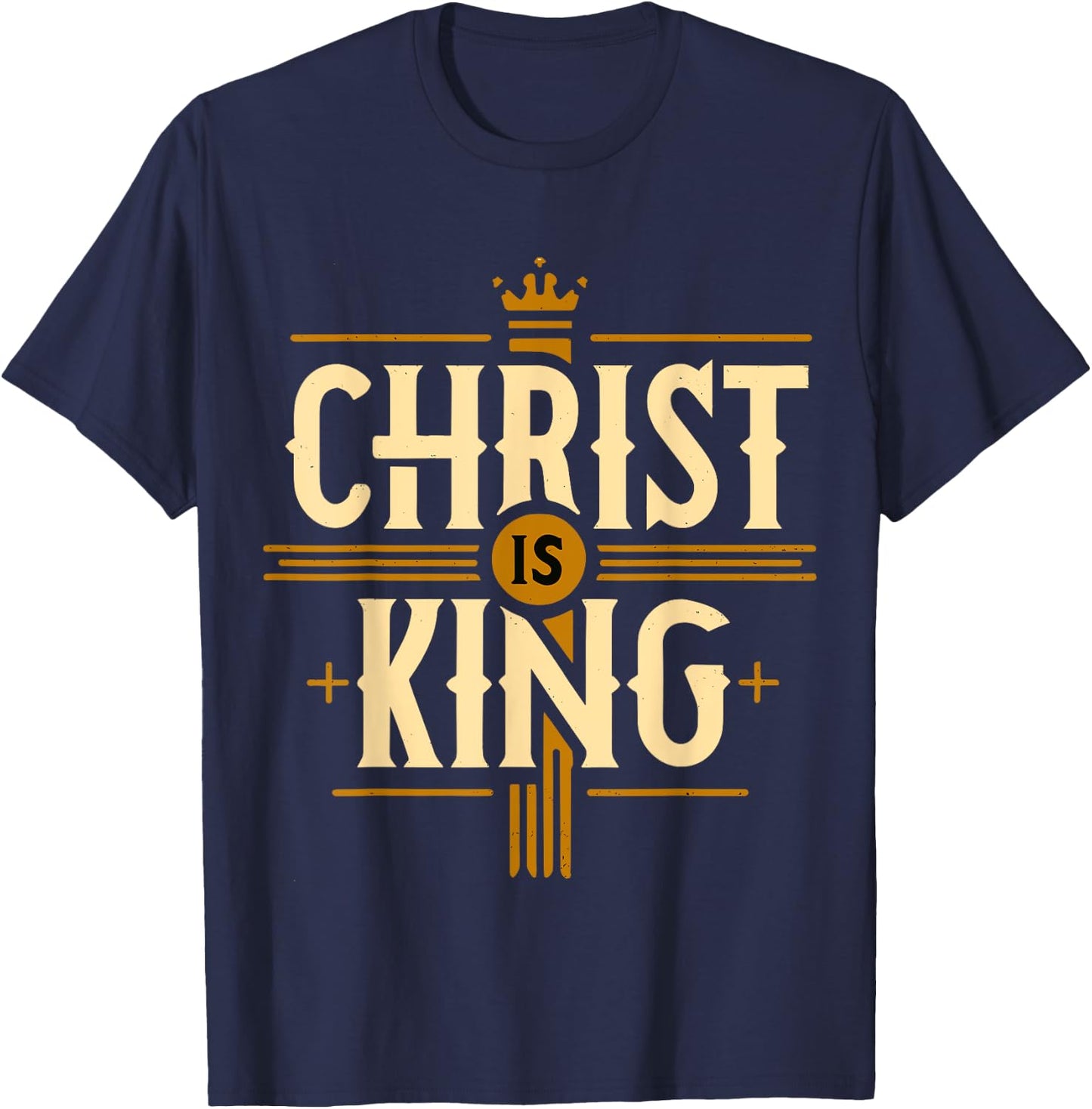 Christ is King Christian Jesus T-Shirt - T-Shirt | Navy