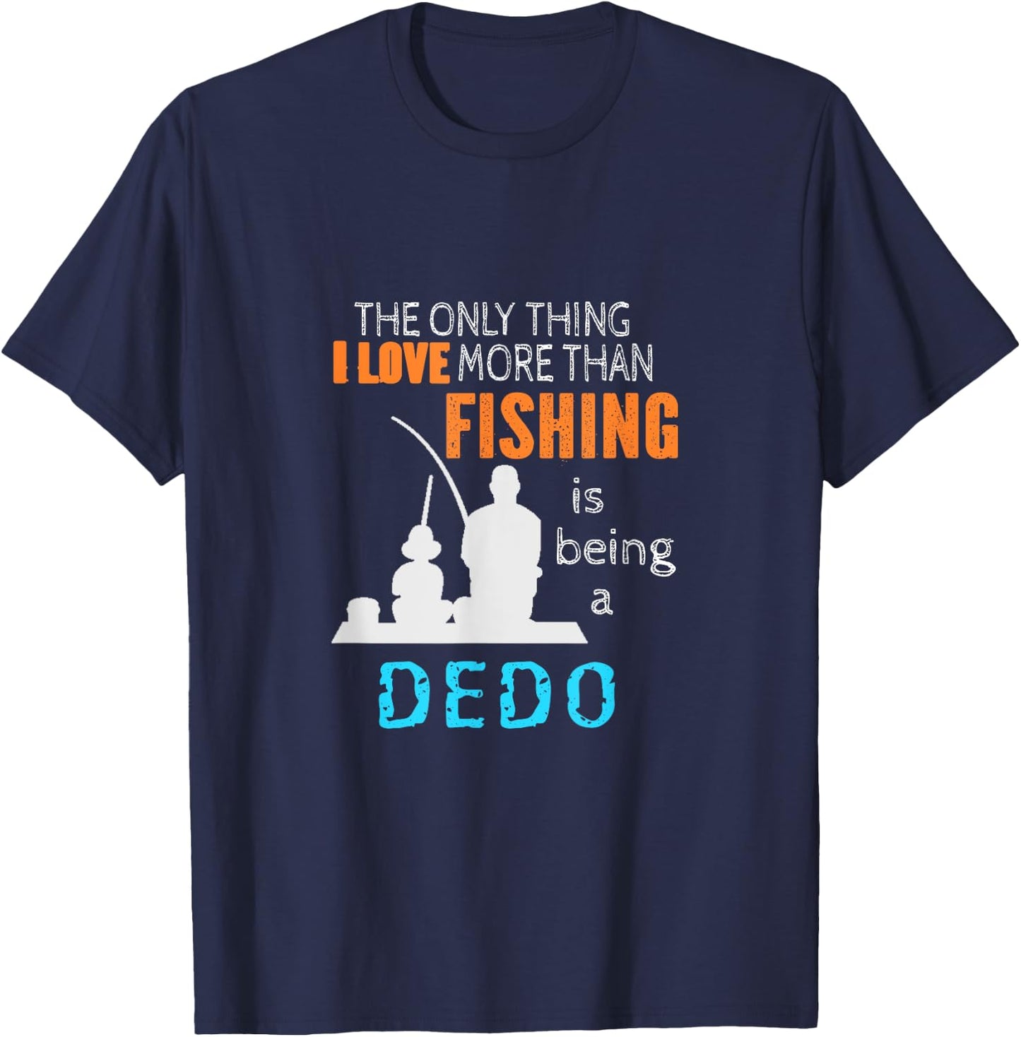 Love Fishing Dedo Macedonian Ukrainian Bulgarian Grandpa T-Shirt - T-Shirt | Navy