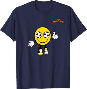 Emoji Soccer Eyes Yellow Face Thumb Up T-Shirt - T-Shirt | Navy