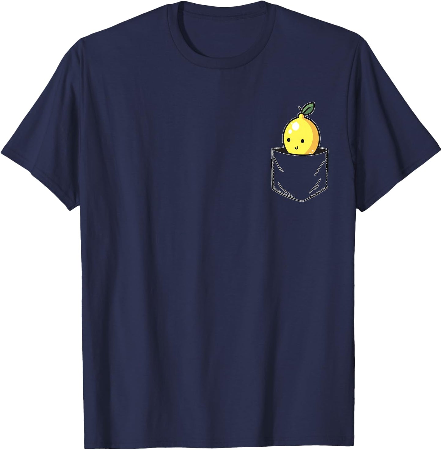 Lemon Pocket Funny Lemon in Pocket T-Shirt - T-Shirt | Navy