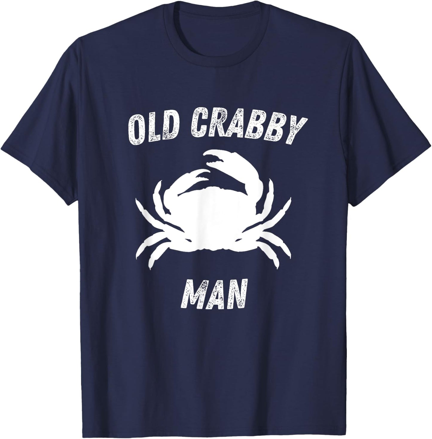 Old Crabby Man Grandpa Funny T-Shirt - T-Shirt | Navy