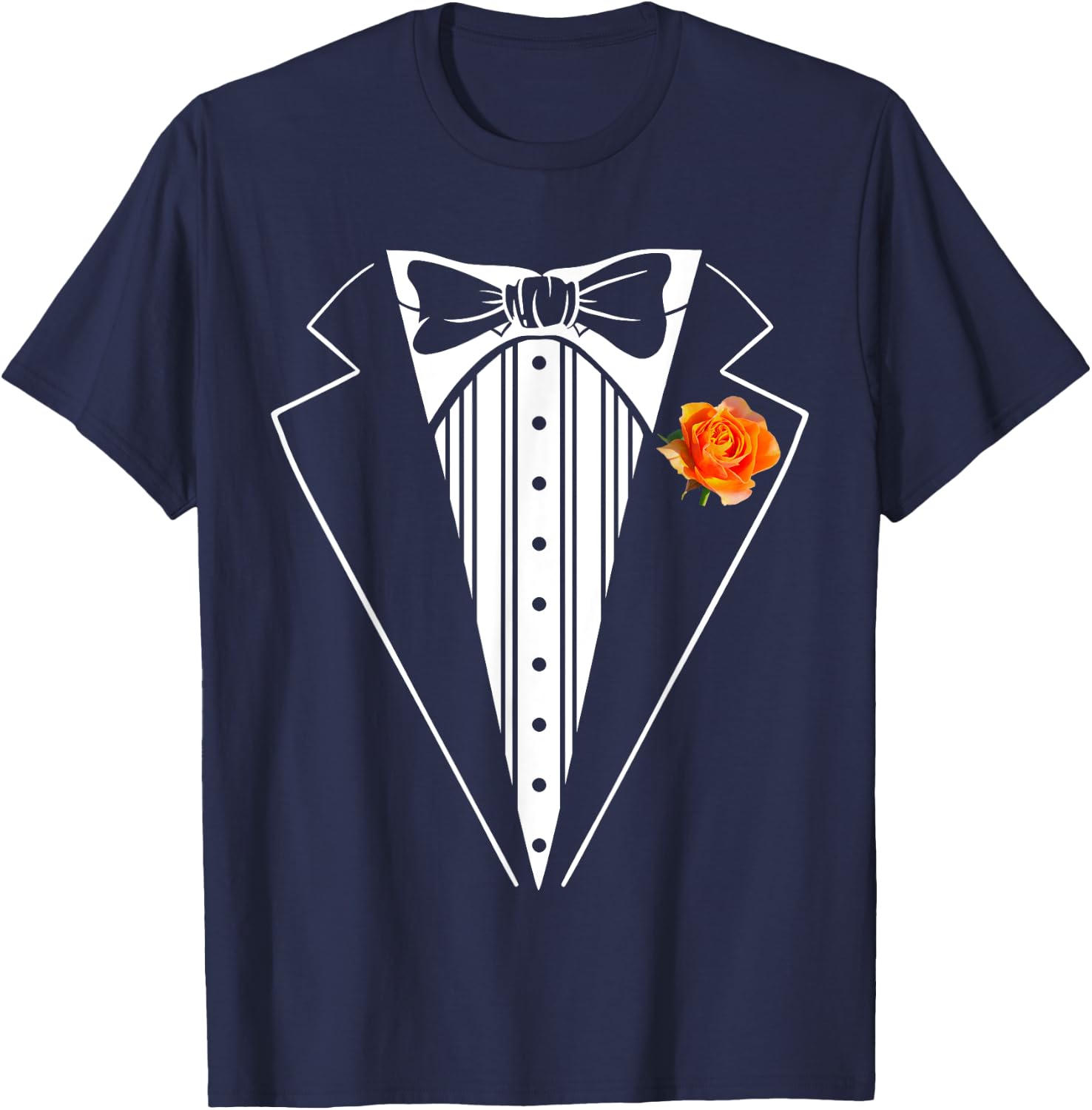 Kids Adult Orange Tuxedo, Toddler Tux Costume Youth Tux T-Shirt - T-Shirt | Navy