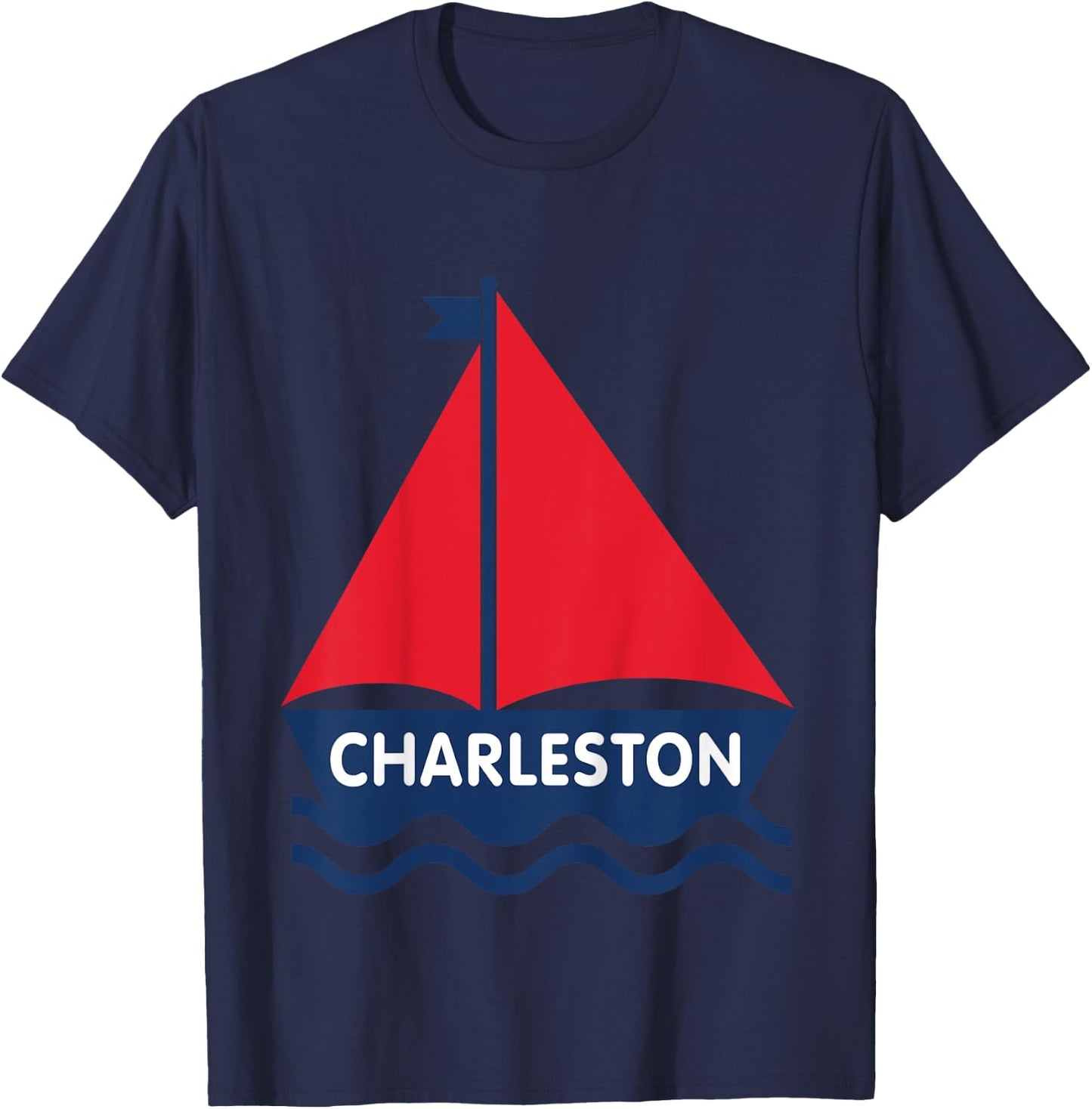 Charleston South Carolina Sailboat Boys Girls Toddlers T-Shirt - T-Shirt | Navy