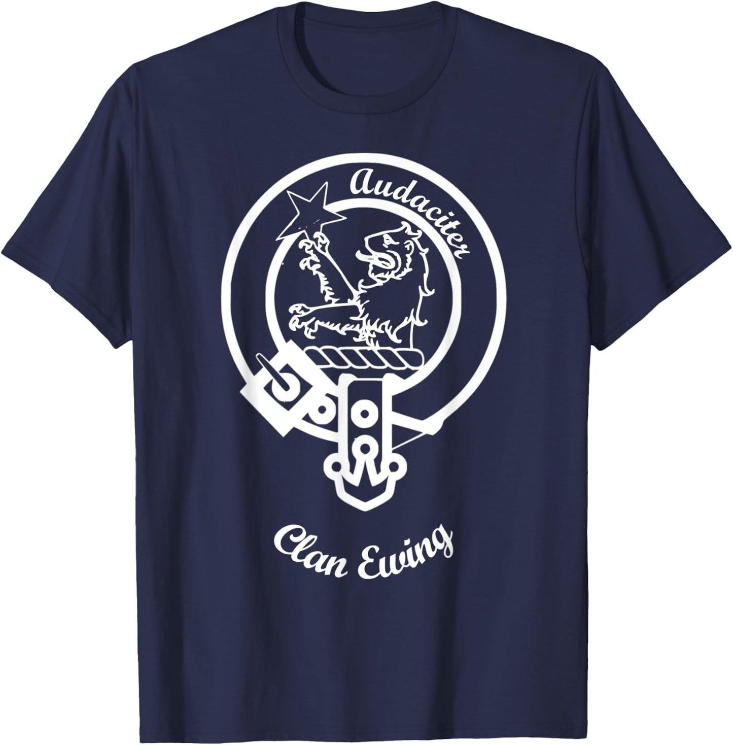 Clan Ewing surname last name Scottish crest T-Shirt - T-Shirt | Navy