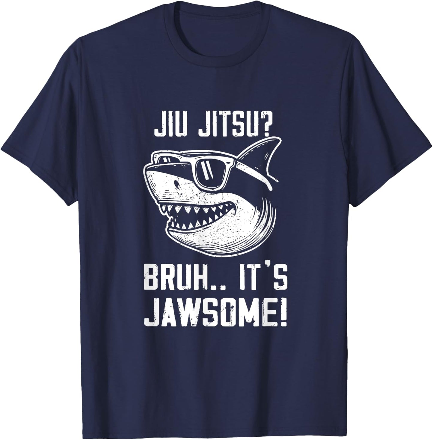 BJJ Jiu Jitsu Bruh it's Jawsome Shark Kids Funny T-Shirt - T-Shirt | Navy