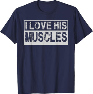 I Love Her Curves His Muscles Matching Gym Couples 2PCS T-Shirt - T-Shirt | Navy