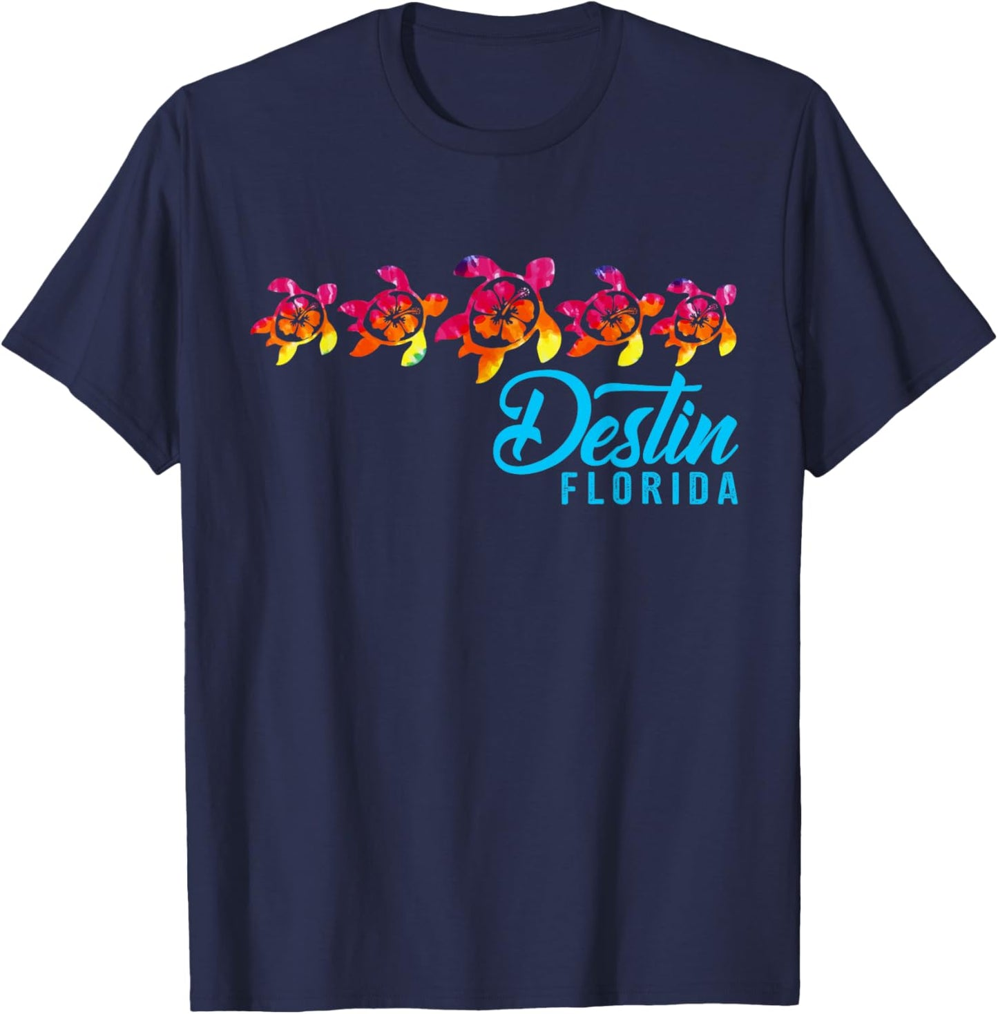 Destin Florida Tie Dye Sea Turtle Matching Family Group T-Shirt - T-Shirt | Navy