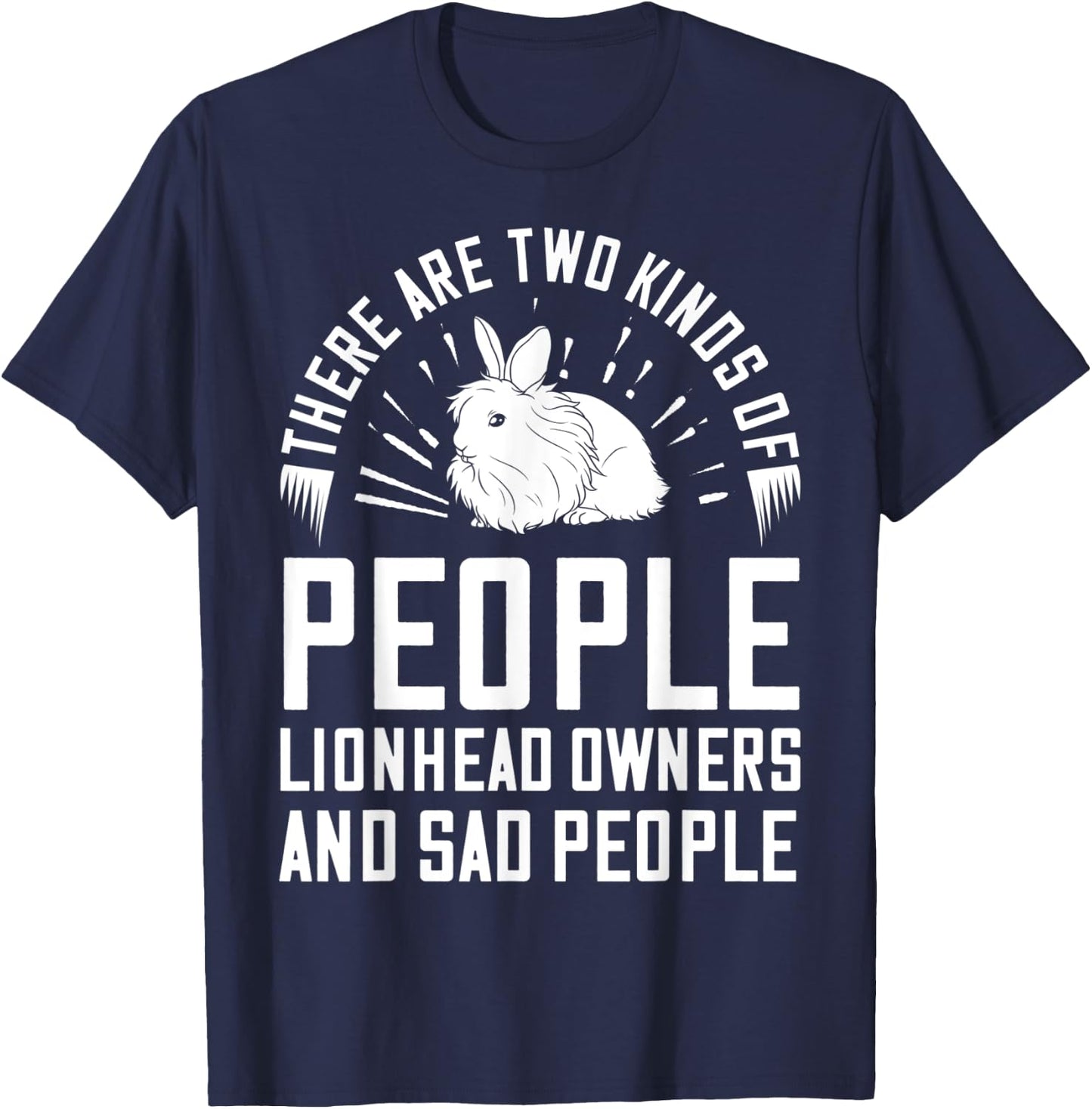 Lionhead Rabbit Bunny Funny T-Shirt - T-Shirt | Navy