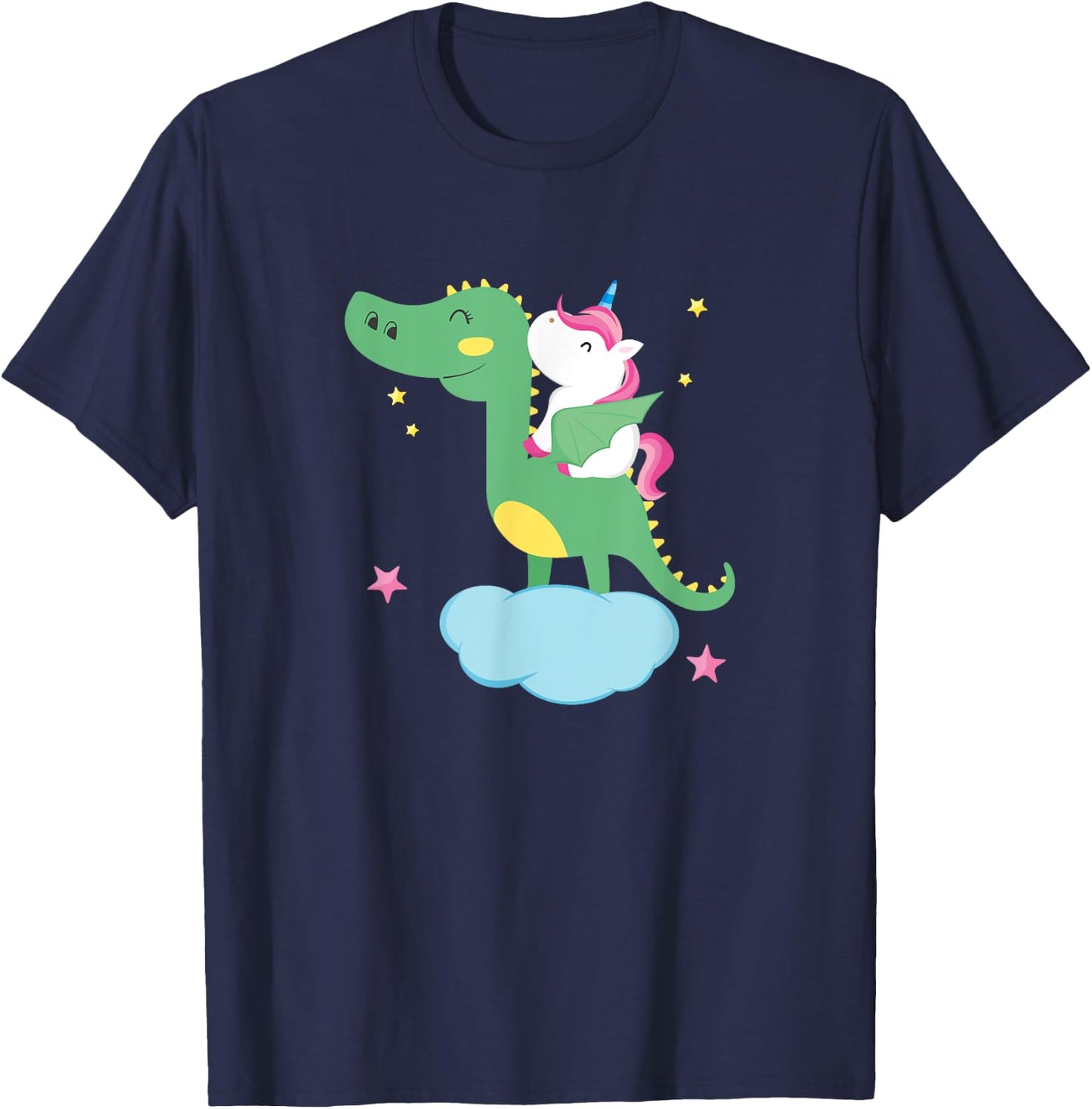 Cute Unicorn Riding Dragon - Boy Girls Kids Gift T-Shirt - T-Shirt | Navy