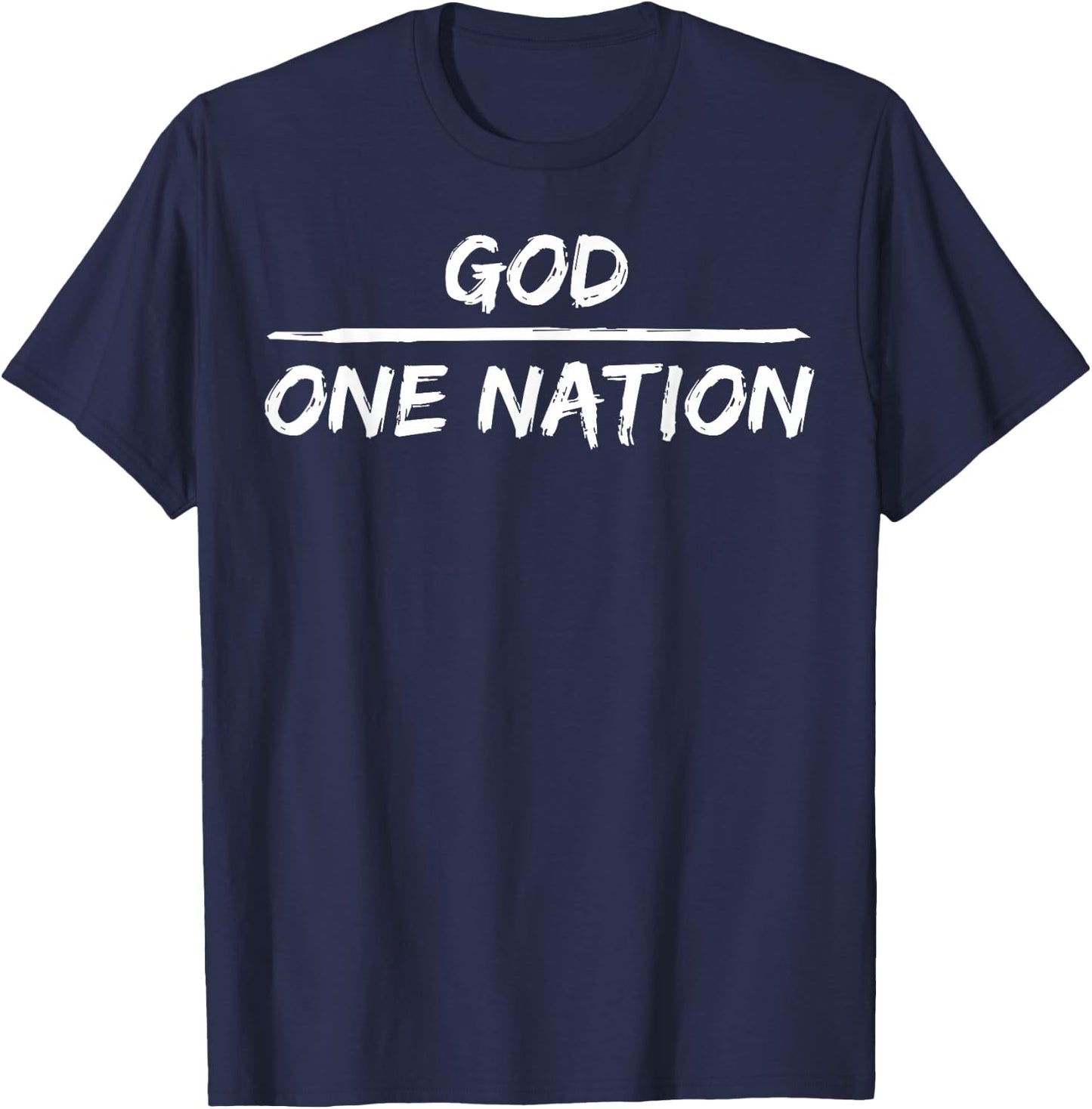 One Nation Under God Patriotic Christian American USA T-Shirt - T-Shirt | Navy