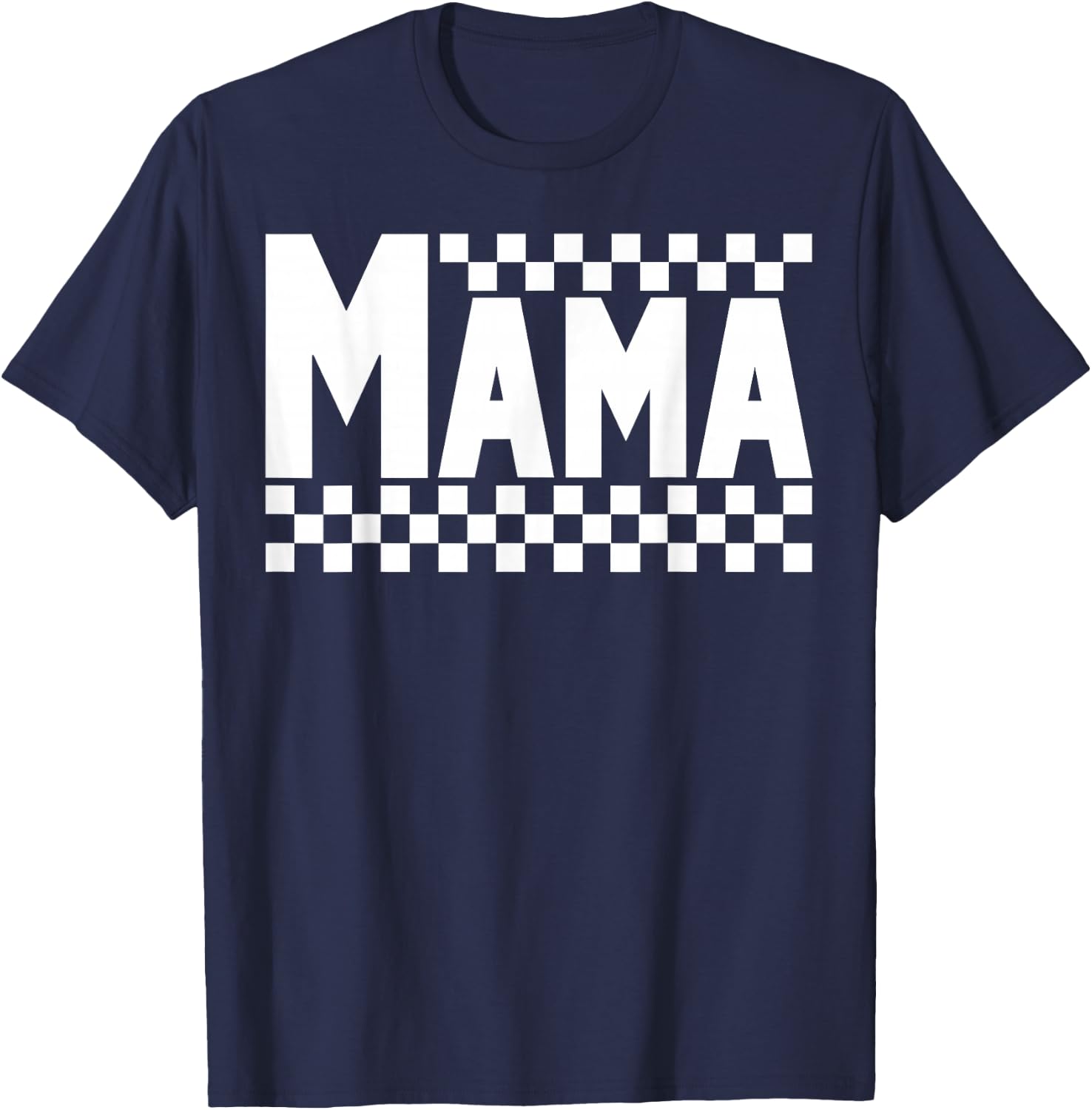 Funny Retro Checkered Mama Vintage Mom Mother's Day T-Shirt - T-Shirt | Navy