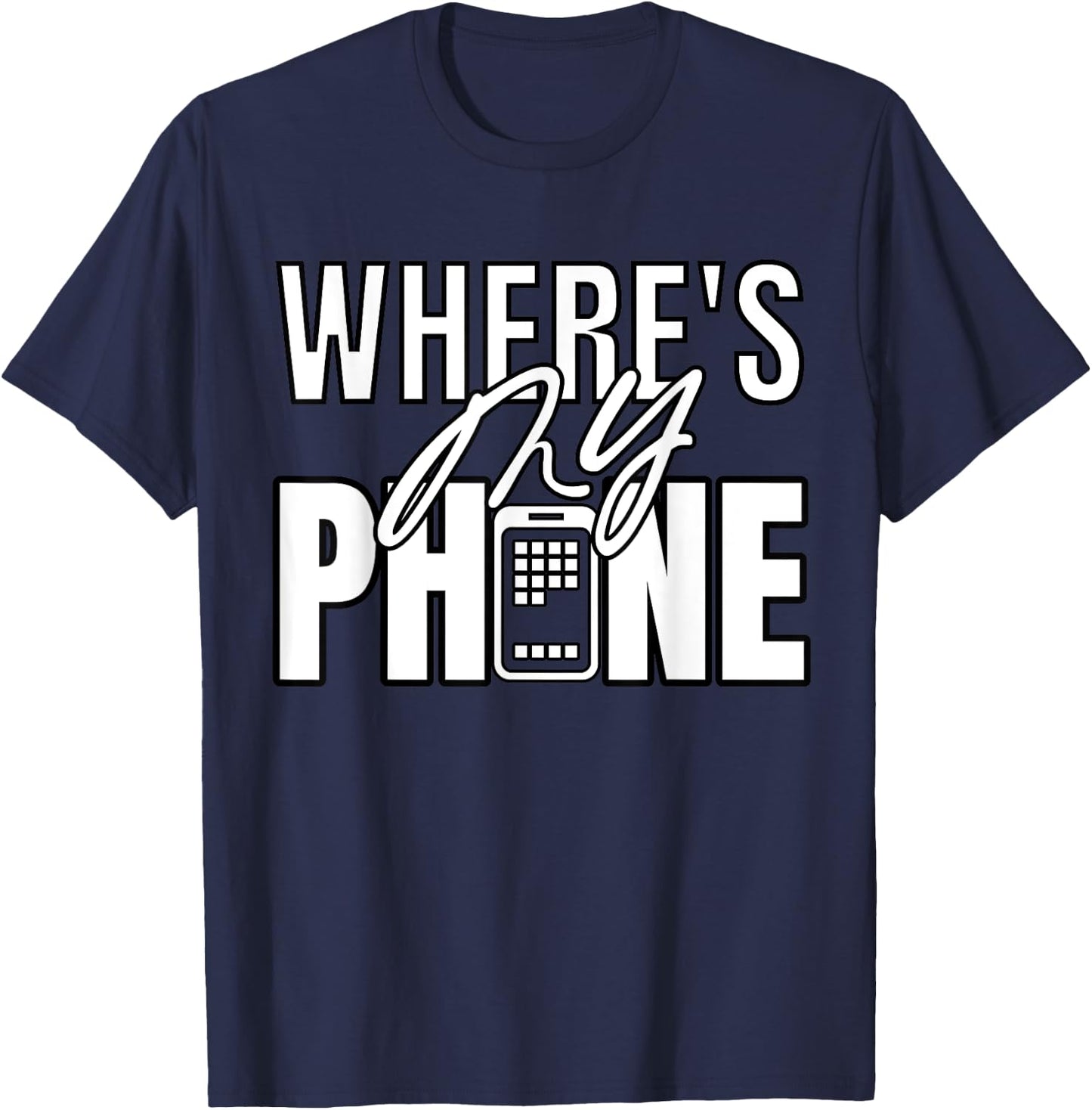Where's My Phone funny smartphone pay phone retro T-Shirt - T-Shirt | Navy