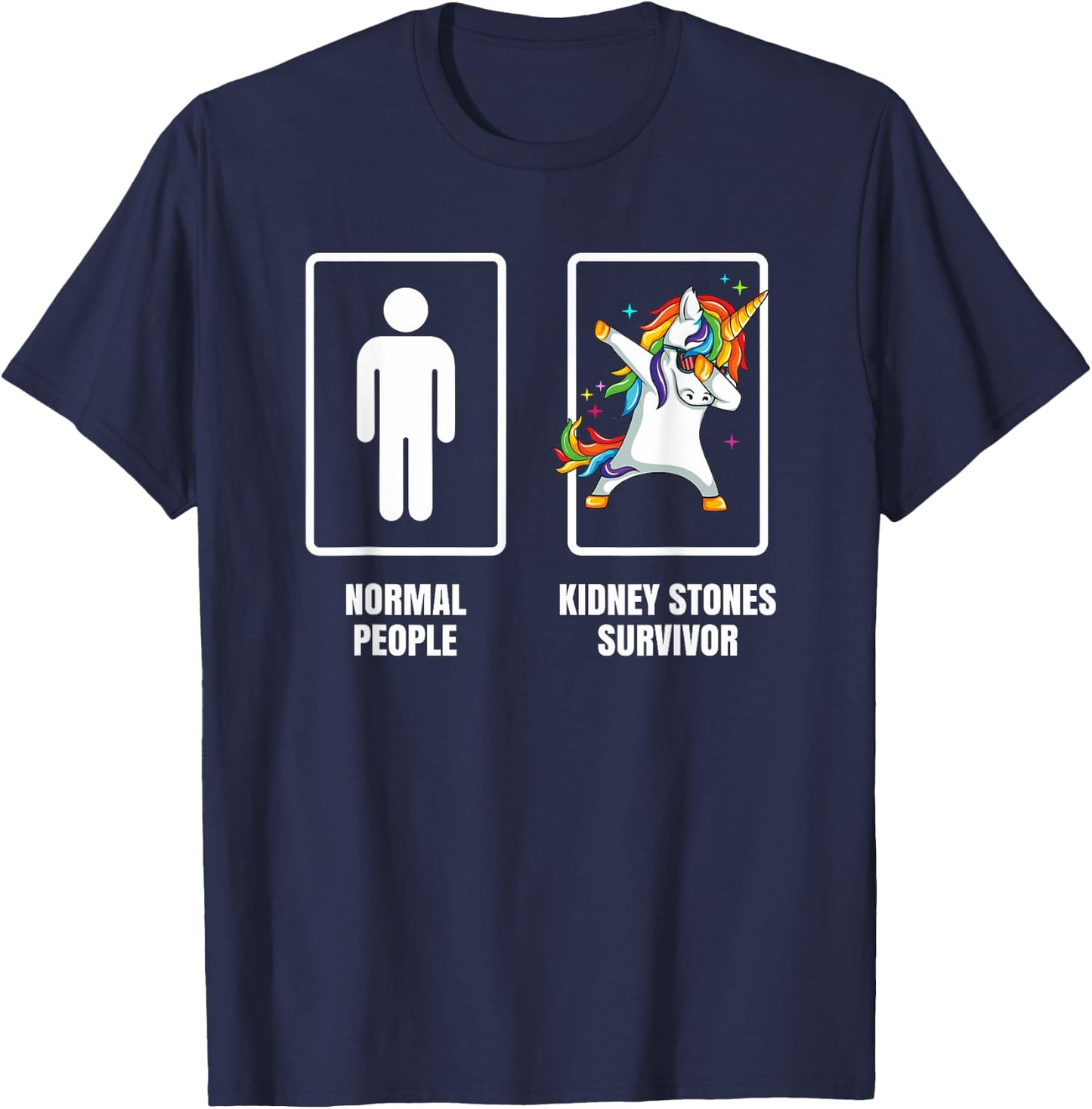 Dabbing Unicorn Kidney Stones Survivor Recovery Get Well T-Shirt - T-Shirt | Navy